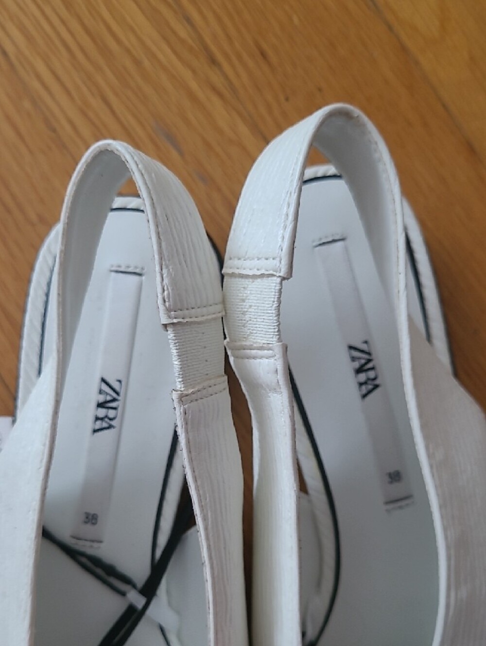 Zara White Pointed Slingback Flats - Picture 5 of 6
